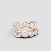 Round Diamond Eternity Band Ring – 14K Gold (Rose, Yellow, White) | Bezel Set Diamond Stackable Wedding Ring