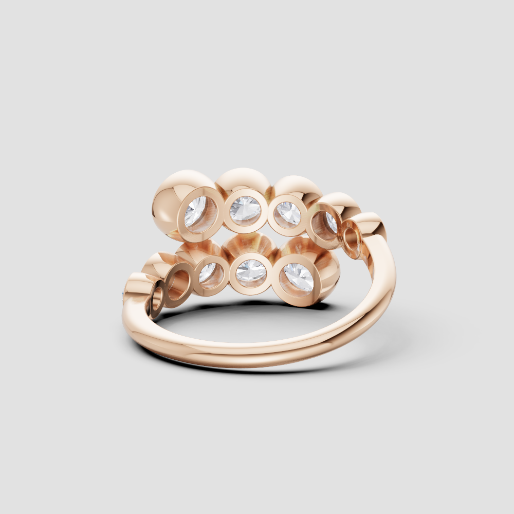 Round Diamond Eternity Band Ring – 14K Gold (Rose, Yellow, White) | Bezel Set Diamond Stackable Wedding Ring