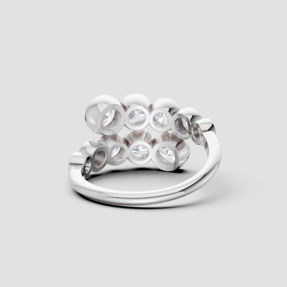 Round Diamond Eternity Band Ring – 14K Gold (Rose, Yellow, White) | Bezel Set Diamond Stackable Wedding Ring