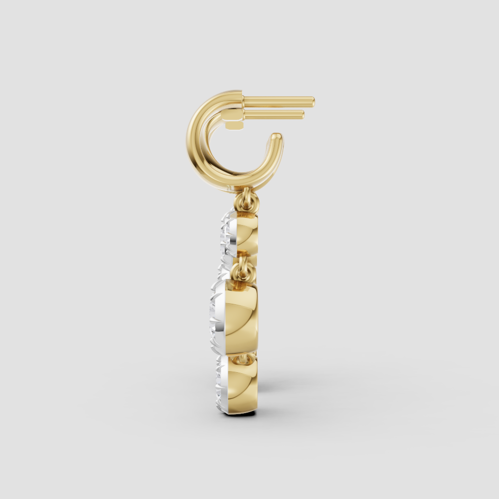 Cascading Multi-Stone Dangle Earrings – Asymmetric Modern Gold Drop Statement Jewelry