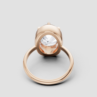 Modern Oval Solitaire Ring – Minimalist Bezel-Set Stacking Band in Gold & Silver