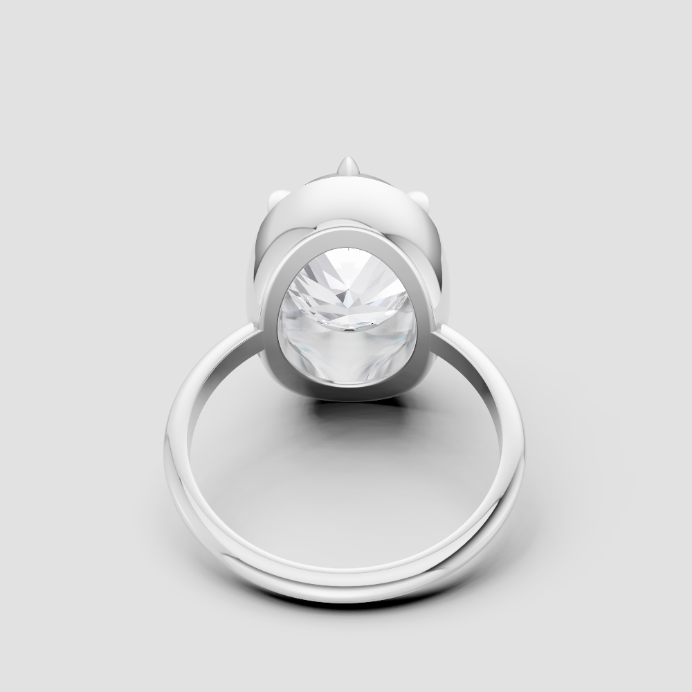 Modern Oval Solitaire Ring – Minimalist Bezel-Set Stacking Band in Gold & Silver