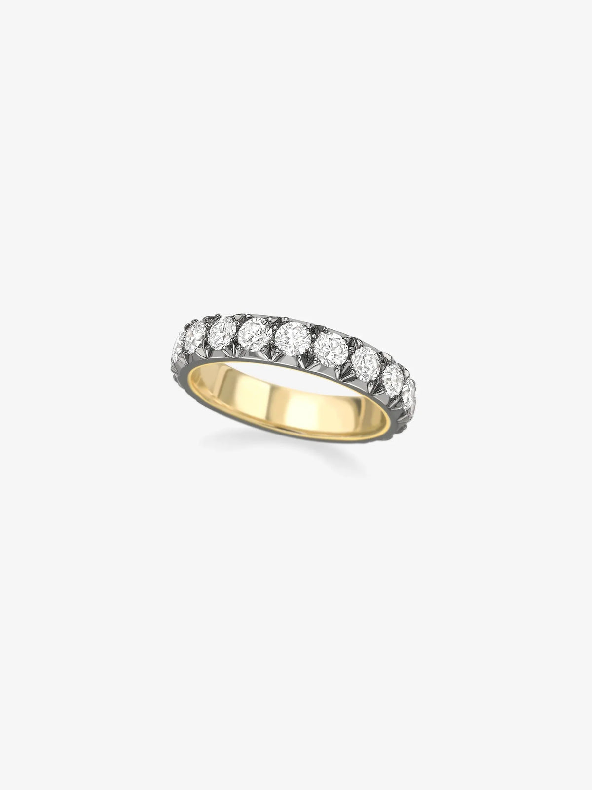 Medium Cut-Down Blackened Gold Eternity Ring