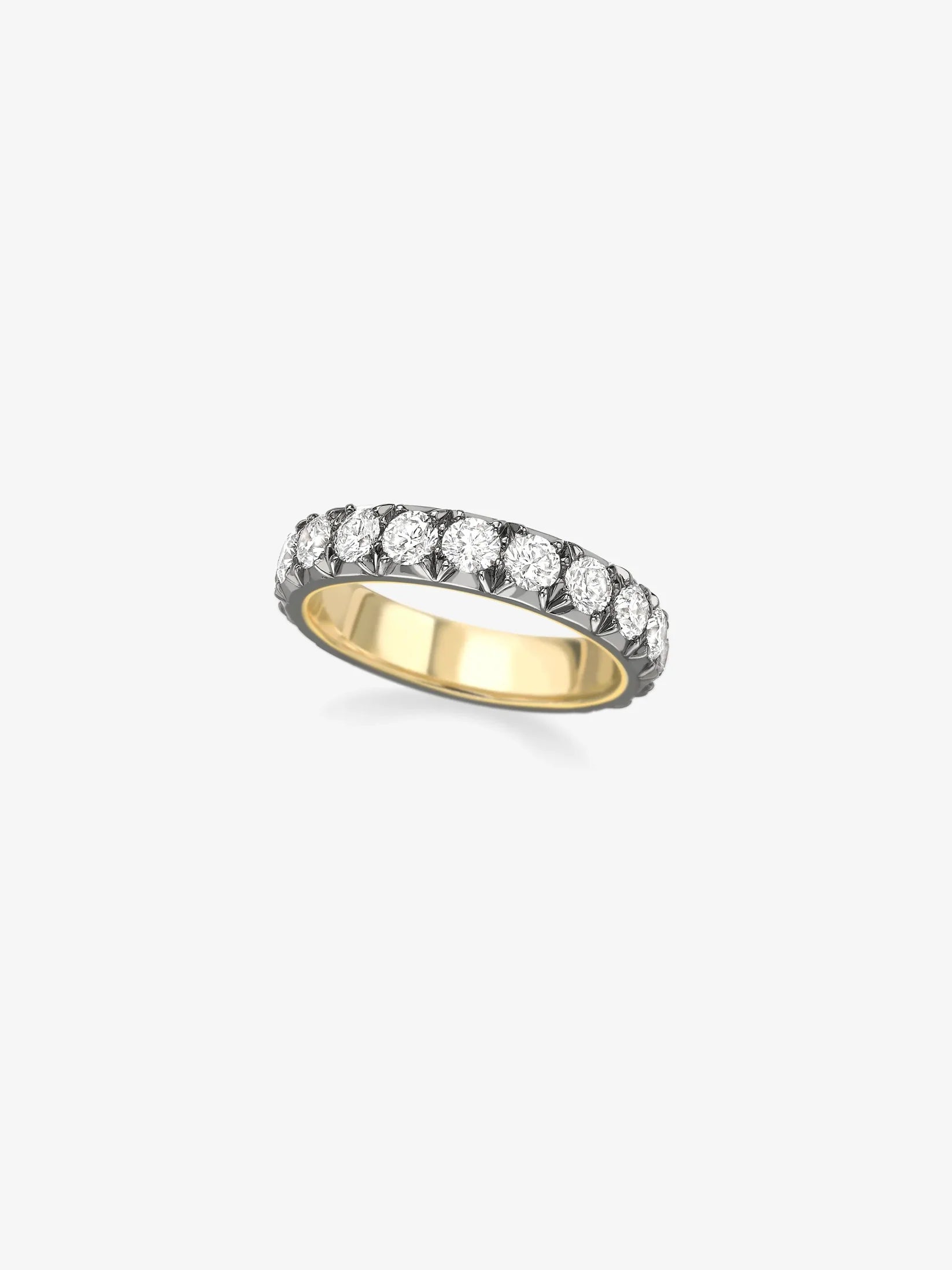 Medium Cut-Down Blackened Gold Eternity Ring