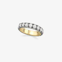 Medium Cut-Down Blackened Gold Eternity Ring