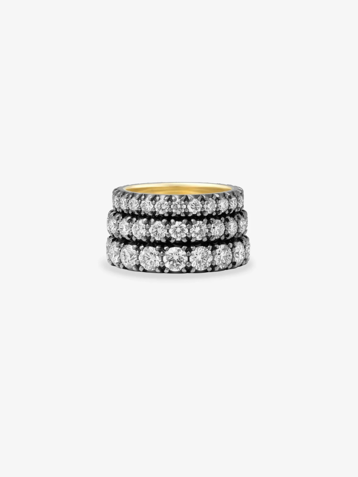 Medium Cut-Down Blackened Gold Eternity Ring