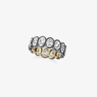 Eclipse Oval Diamond Eternity Band in Blackened and 18K Yellow Gold