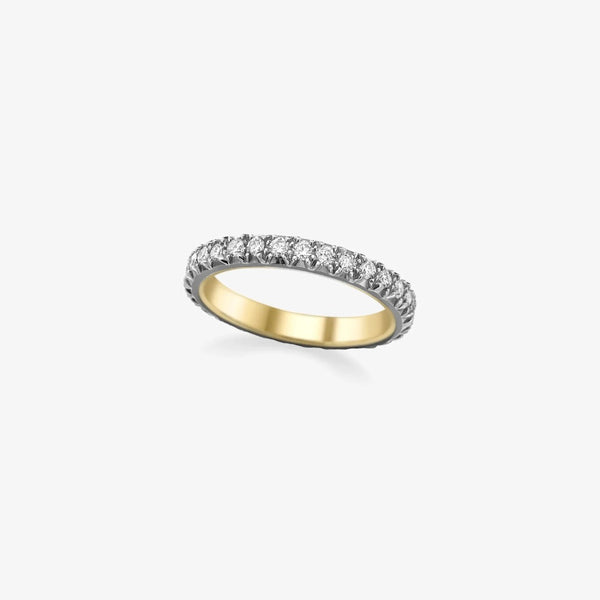 Aura Two-Tone Diamond Eternity Band in 18k Gold and Blackened Rhodium