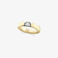 The Zenith Scalloped Band: 18k Yellow Gold & Half-Moon Diamond Ring