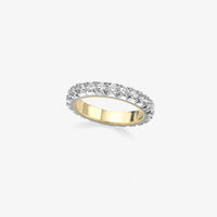 Eternal Radiance: Round Brilliant Diamond Eternity Band in 18K Two-Tone Gold