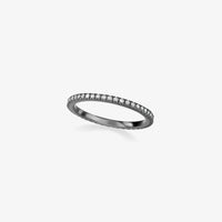 Noir Elegance: Micro-Pavé Diamond Eternity Band in Black Rhodium