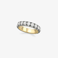 The Noir Scalloped Diamond Eternity Band in Two-Tone Gold