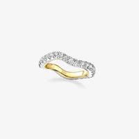 Sculptural Wave Diamond Pavé Band in Two-Tone 18K Gold