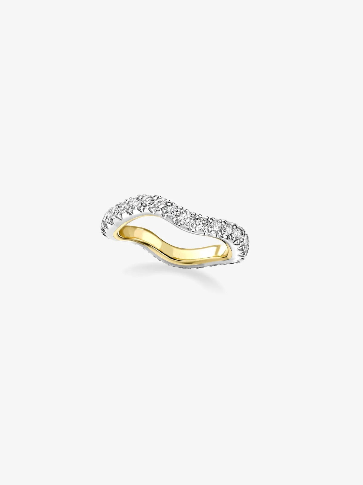 Elysian Wave Two-Tone Diamond Pavé Band