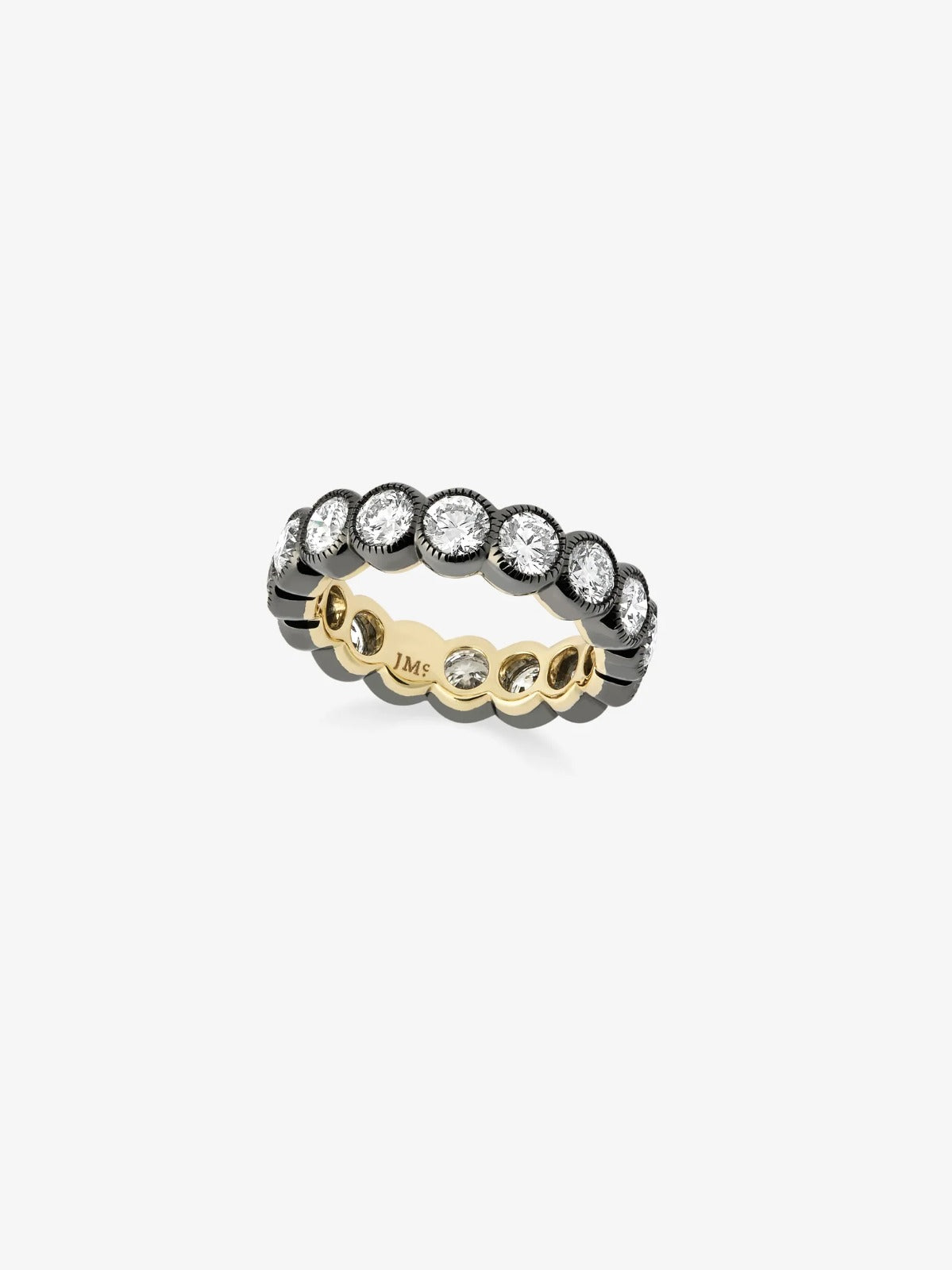 Nocturnal Brilliance: Blackened Gold and Diamond Eternity Band