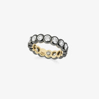 Nocturnal Brilliance: Blackened Gold and Diamond Eternity Band