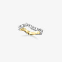Sculptural Two-Tone Baguette Diamond Wave Eternity Band