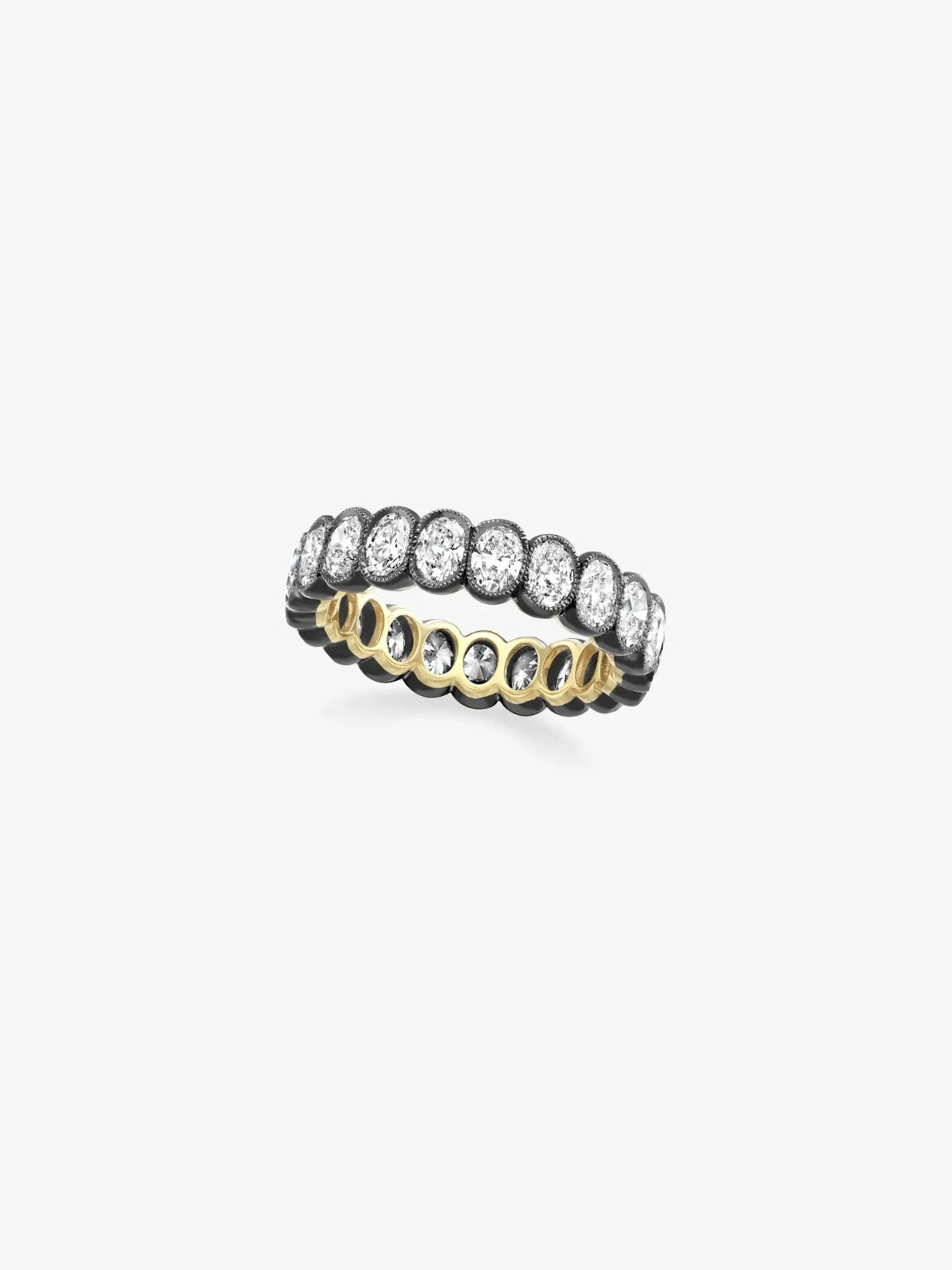 Noir Oval Diamond Eternity Band in Blackened and 18K Yellow Gold