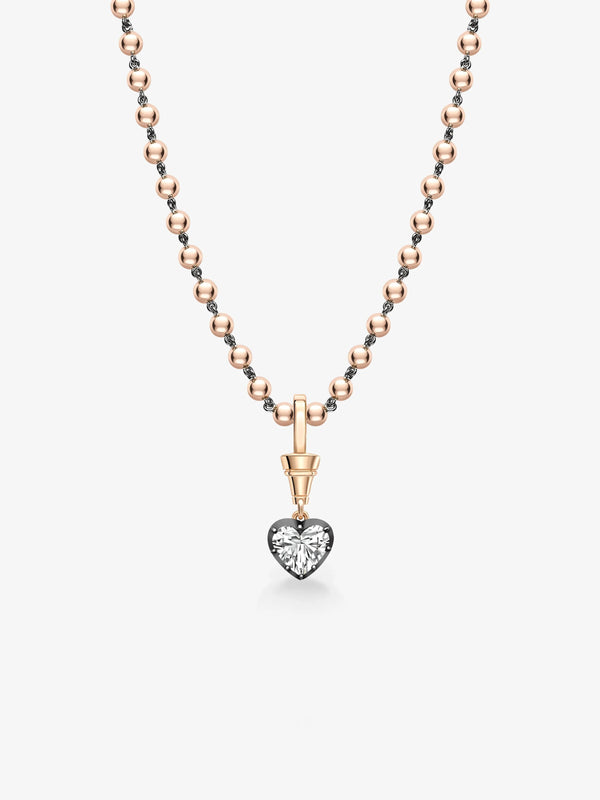 Ball n Chain 1.55ct Heart-Shaped Diamond Pendant