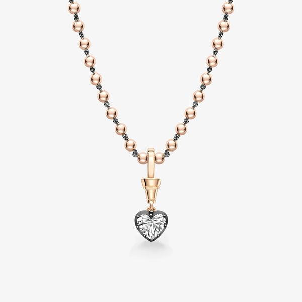 Ball n Chain 1.55ct Heart-Shaped Diamond Pendant