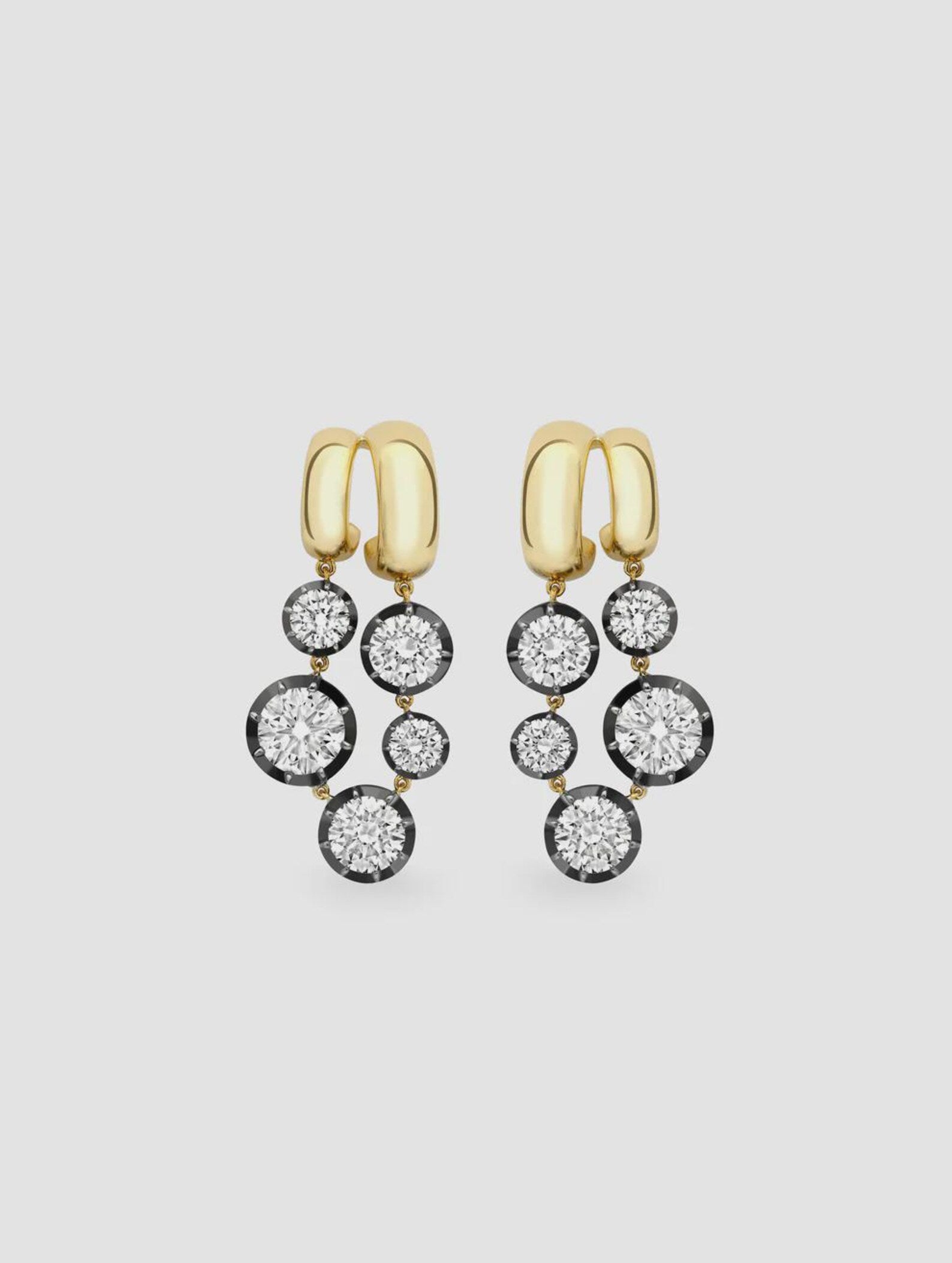 Solar Diamond Blackened Gold Gypset Earrings, Sunburst Diamond Stud Earrings, Minimal Sparkle Earrings, Gift for Her, Women