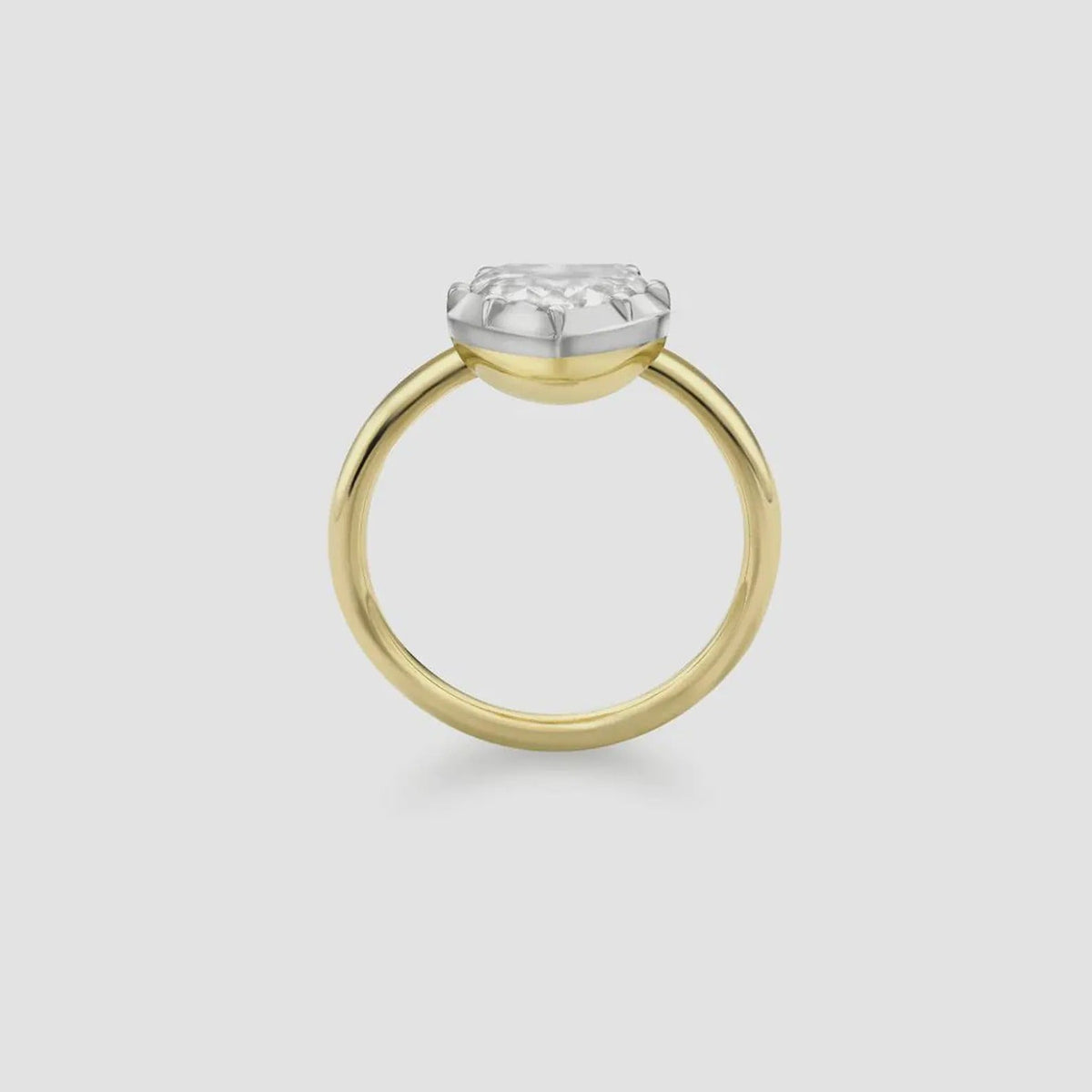Heart-Shaped Lab Diamond Button Back Ring |E–F VVS/VS | Georgian-Inspired Setting | Fast Shipping & Lifetime Warranty + Cleaning Kit