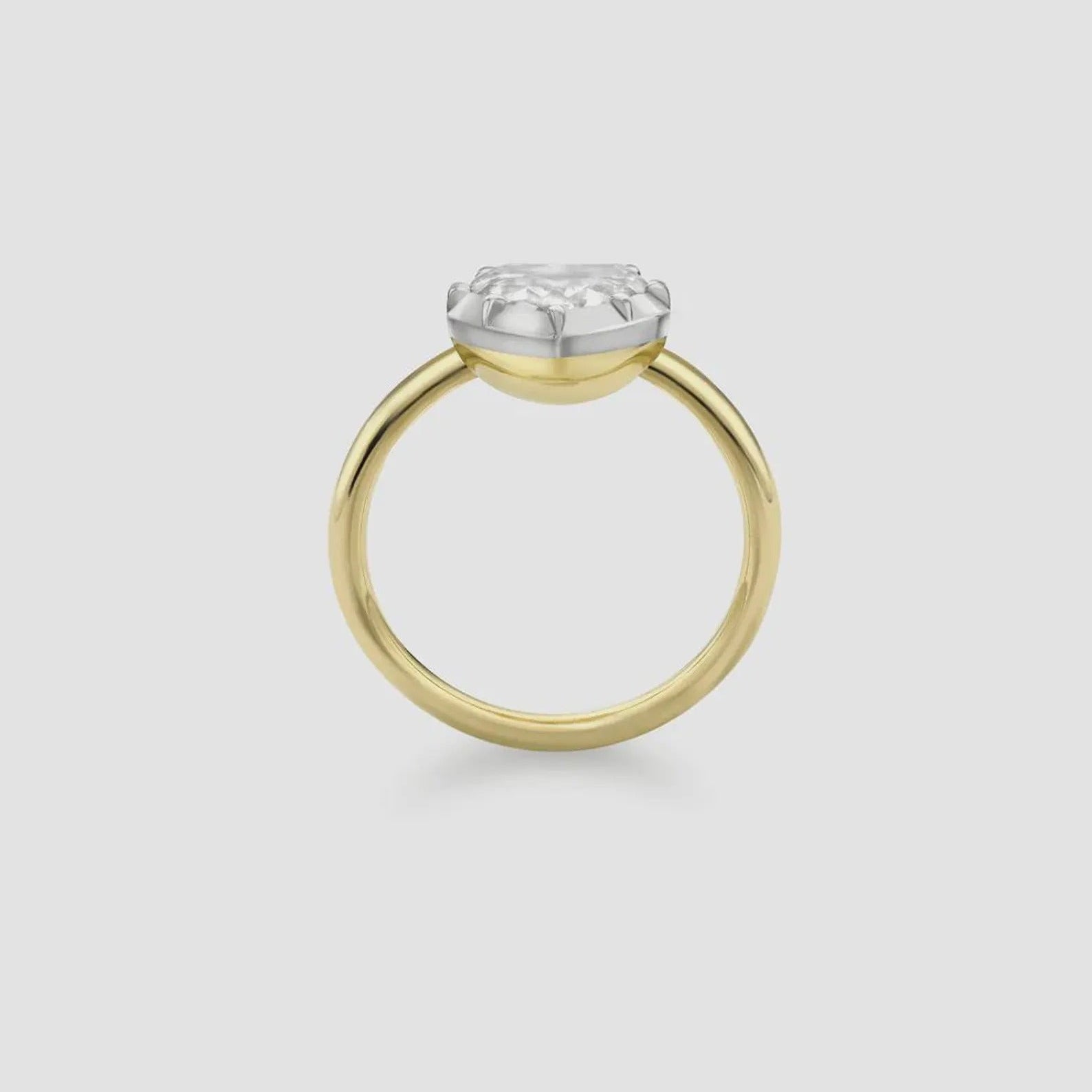 Heart-Shaped Lab Diamond Button Back Ring |E–F VVS/VS | Georgian-Inspired Setting | Fast Shipping & Lifetime Warranty + Cleaning Kit
