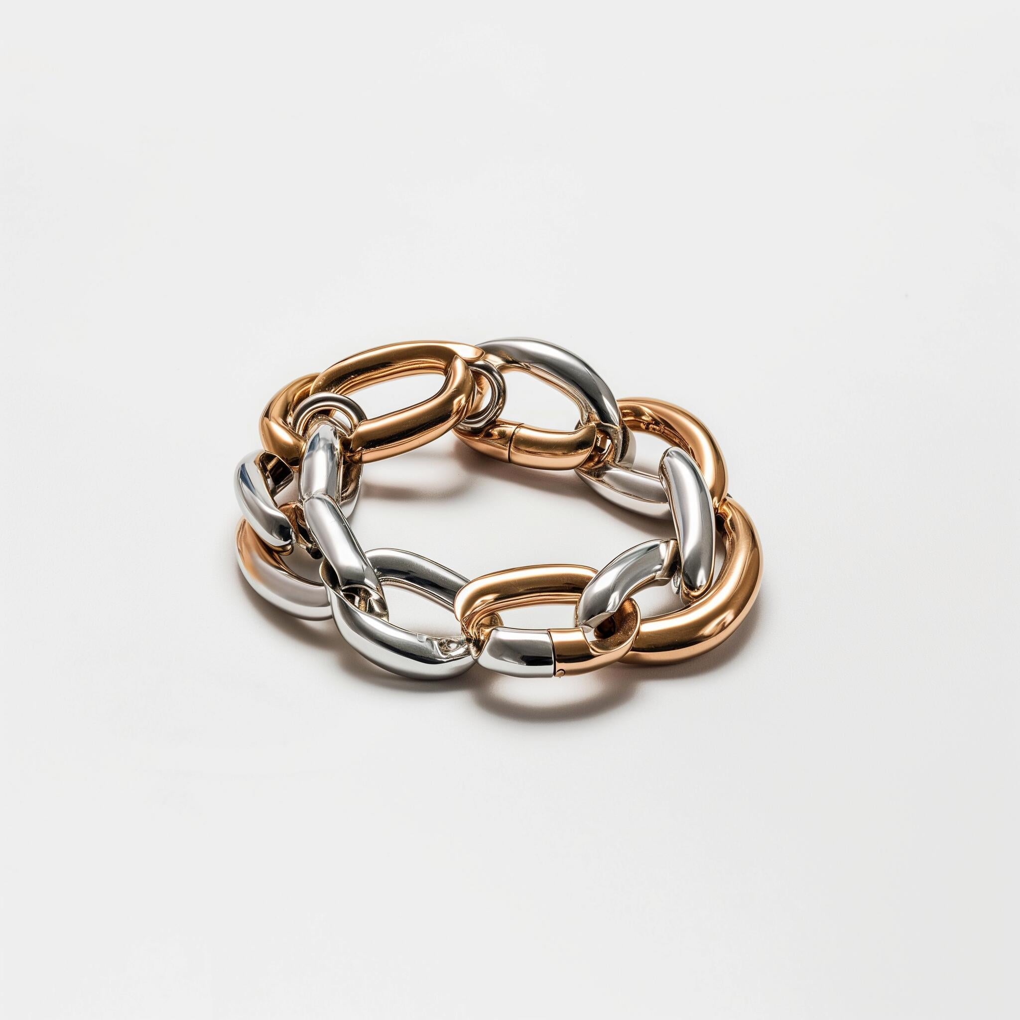 Bracelet  with rose gold and silver