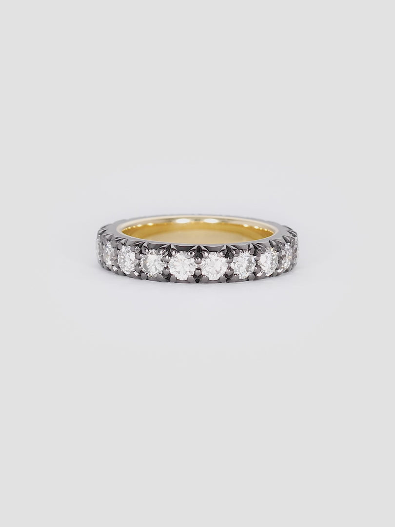 Medium Cut-Down Blackened Gold Eternity Ring