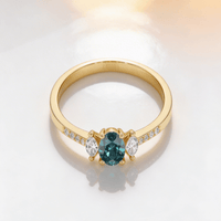 Green Diamond Wedding Ring